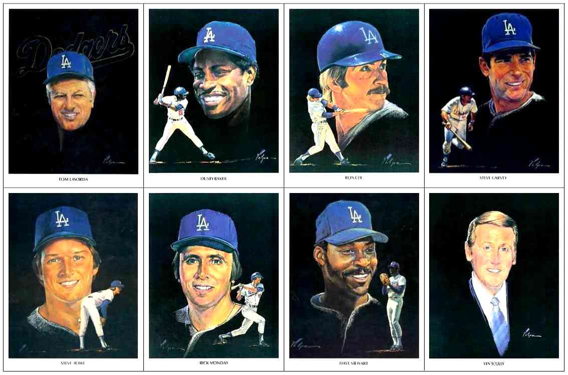 Dodgers: 1982 Volpe/Union Oil Art Prints - COMPLETE SET of (26) (8-1/2x12 Baseball cards value