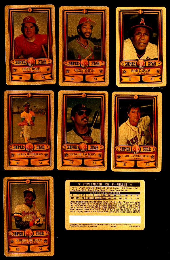 1983 Perma-Graphic GOLD  - Starter SET/LOT (23) w/HALL-FAMERS (13) + ROSE Baseball cards value