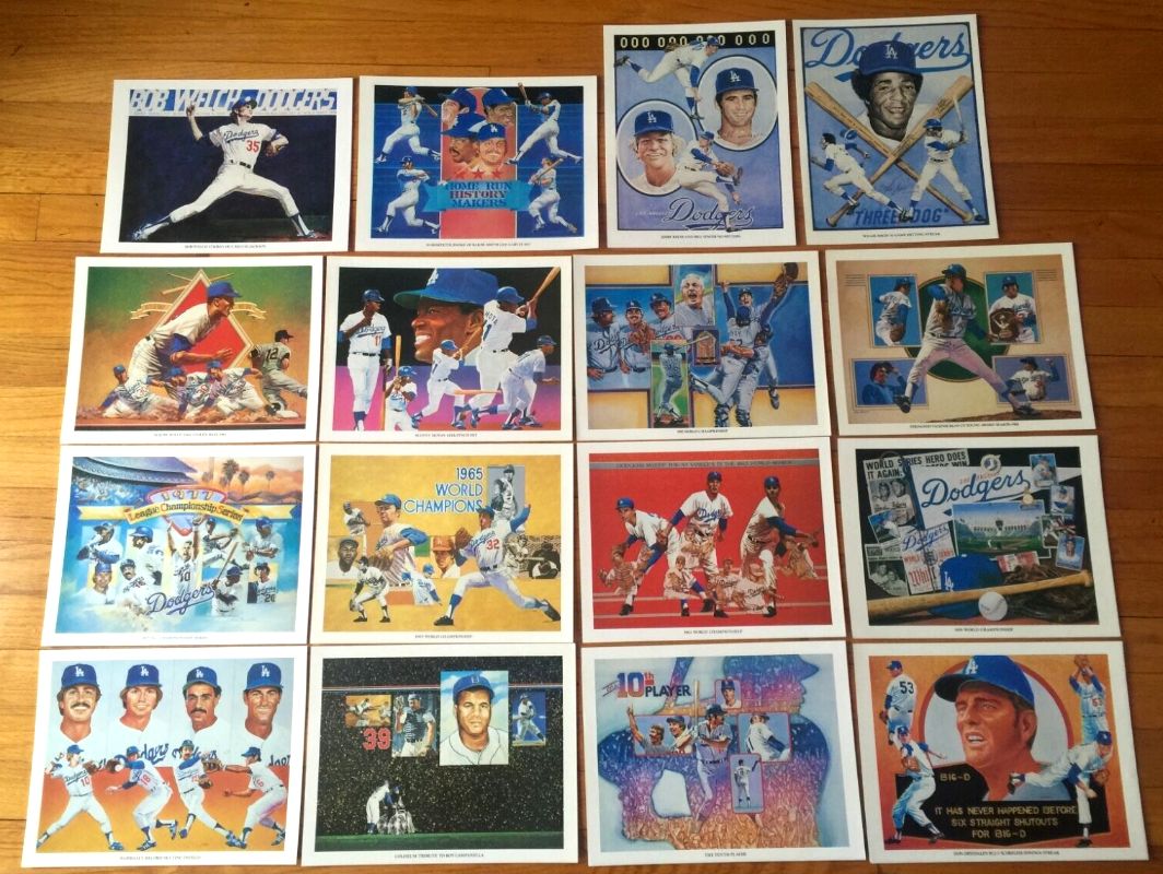 Dodgers: 1984 Union 76  - Great Moments Art Prints COMPLETE SET (16) Baseball cards value