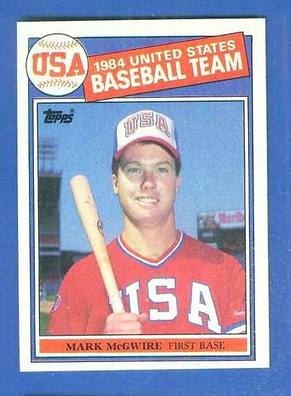 1985 Topps #401 Mark McGwire ROOKIE USA OLYMPIC TEAM Baseball cards value