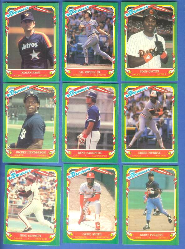 1987 Fleer Star Stickers - COMPLETE SET (132 cards) Baseball cards value