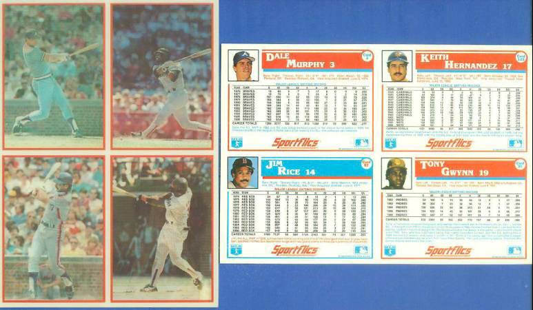 1987 Sportflics DEALER PANELS #3 Tony Gwynn/Dale Murphy/Keith Hernandez Baseball cards value