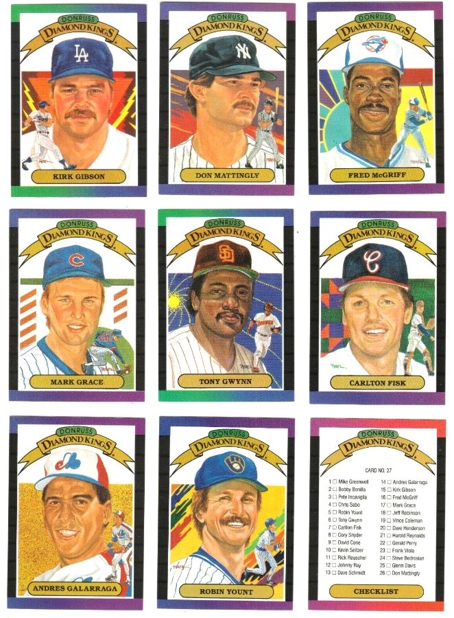 1989 Donruss DIAMOND KINGS - (10) COMPLETE SETS (270 total cards) Baseball cards value