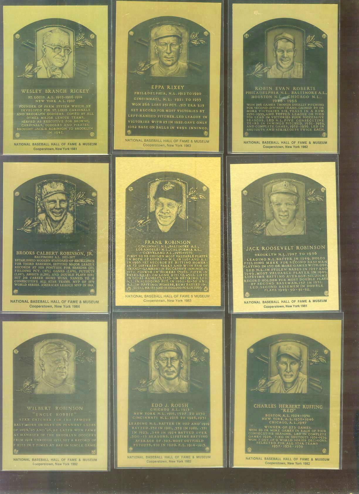 1981-89 Hall-of-Fame METAL PLAQUE # 17 Jackie Robinson Baseball cards value