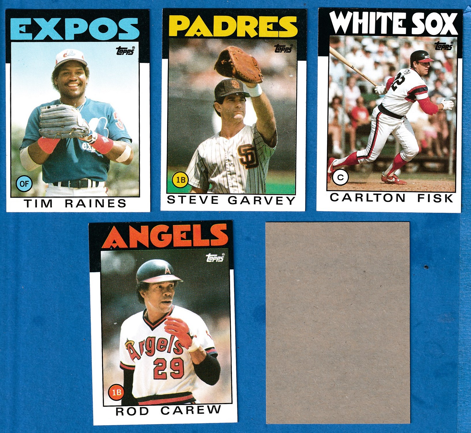 1986 Topps BLANK-BACK PROOF #290 Carlton Fisk (White Sox) Baseball cards value