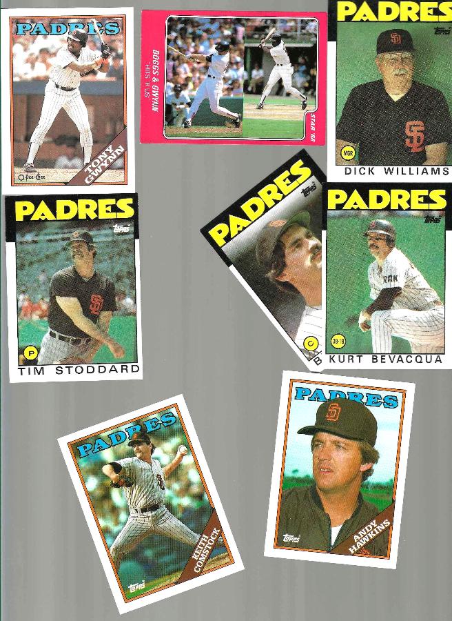 Padres - 1986-1988 BLANK-BACK PROOFs - Team Lot (8) w/(2) Tony Gwynn Baseball cards value