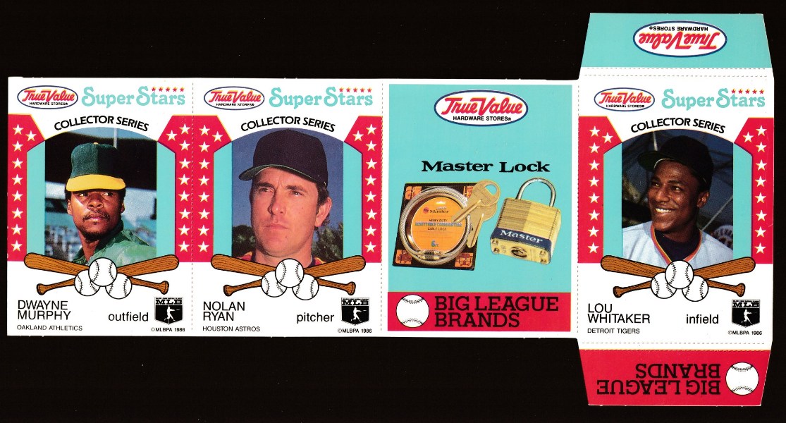 1986 True Value UNFOLDED PANEL/PROOF - Nolan Ryan/Lou Whitaker... Baseball cards value