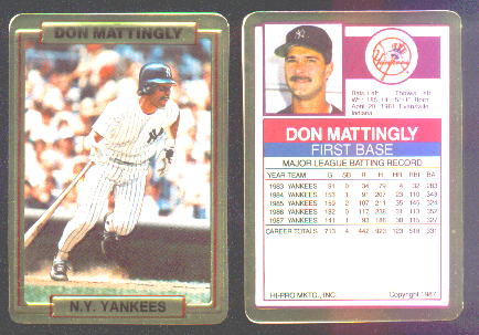 Don Mattingly - 1988 Action Packed TEST/PROMO (Yankees) Baseball cards value