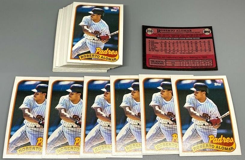 Roberto Alomar - 1989 Topps #206 - Lot of (600) (Padres,2nd year card,HOF) Baseball cards value