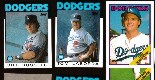  Dodgers - 1986-1988 Topps BLANK-BACK PROOFs - Team Lot (7) different