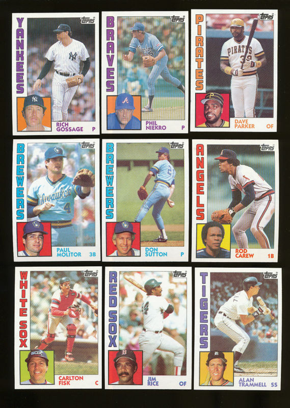  1984 Topps - Huge lot (3,000) cards w/many multiples some HALL-OF-FAMERS ! Baseball cards value