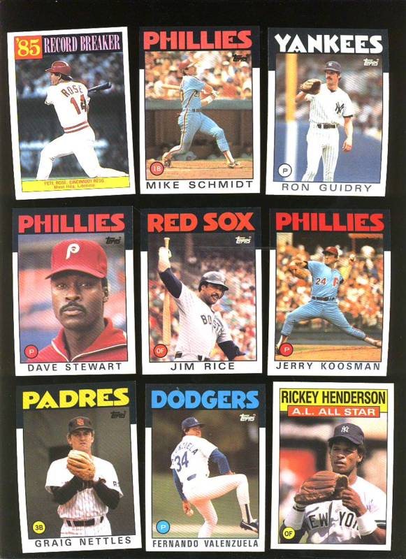 1986 Topps  - Huge Bulk Lot (3,000) cards with (100) HALL-OF-FAMERS !!! Baseball cards value