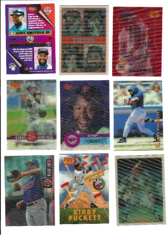 Kirby Puckett -  SPORTFLICS COLLECTION - Lot of (9) different w/INSERTS Baseball cards value