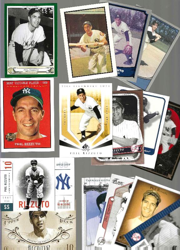 Phil Rizzuto - Lot of (15) cards (1983-2007) Baseball cards value