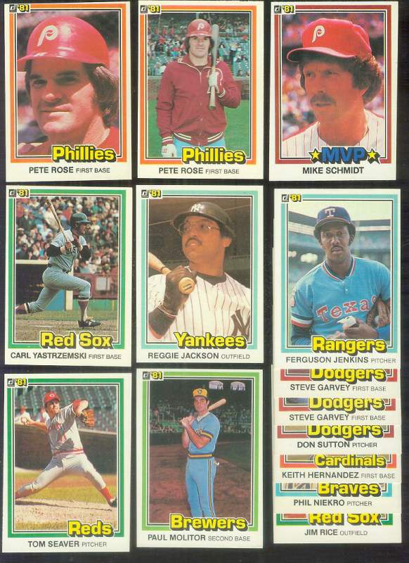  1981 Donruss - Lot of (1,250) assorted with HALL-OF-FAMERS & STARS !!! Baseball cards value
