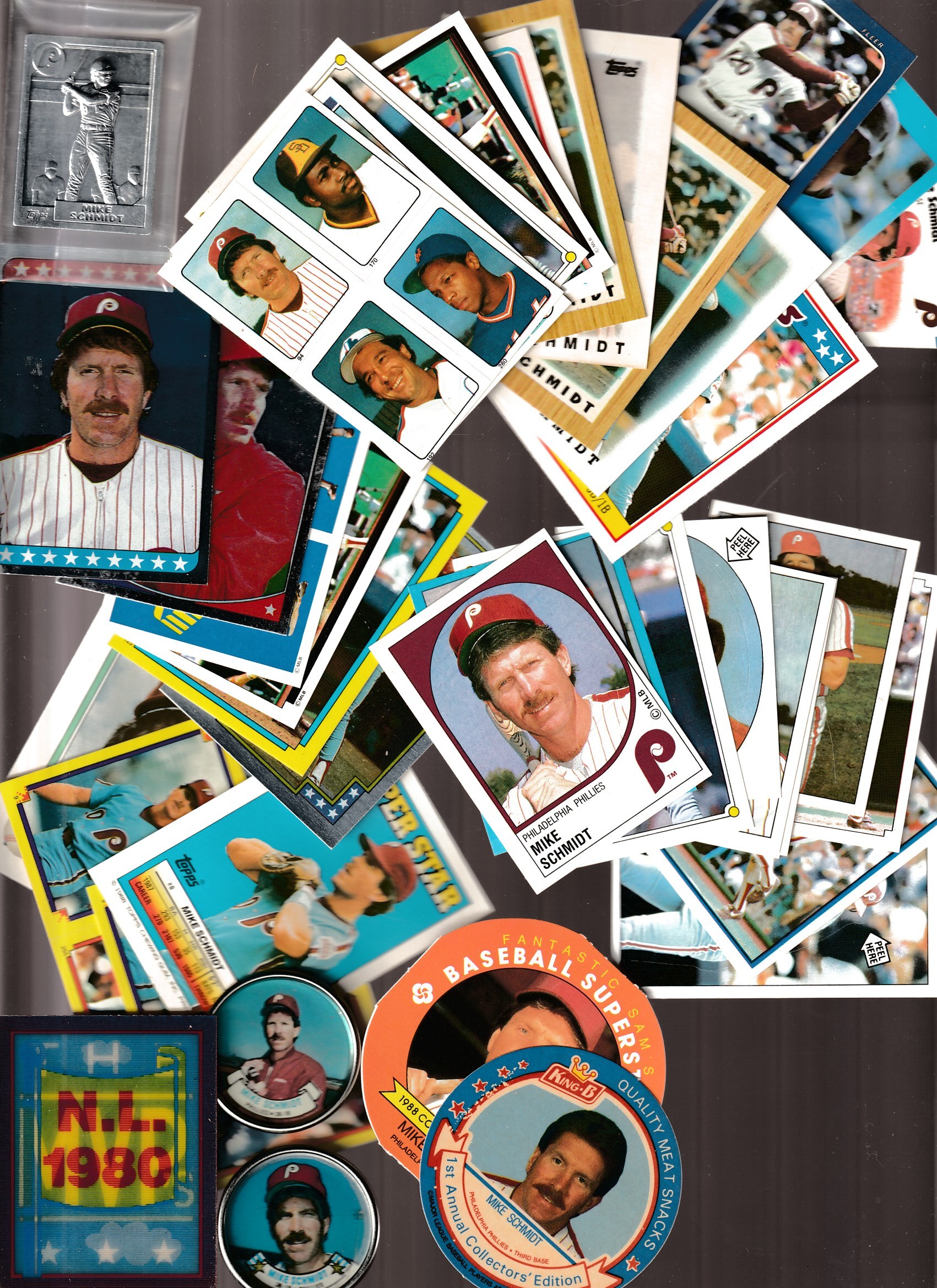 Mike Schmidt -  Minis/Stickers/Discs... Issues - Lot of (44) different Baseball cards value