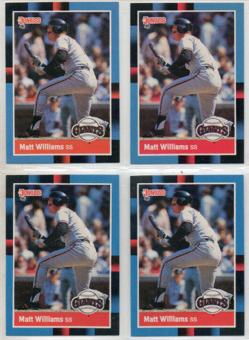 Matt Williams - 1988 Donruss #628 - Lot of (100) ROOKIEs (Giants) Baseball cards value