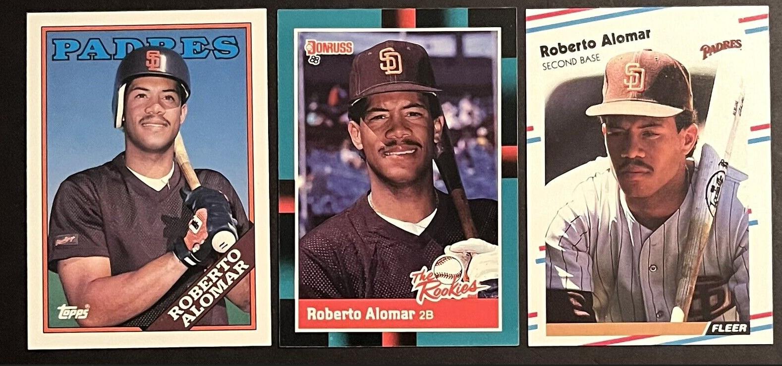 Roberto Alomar - 1988 Donruss #34 - LOT OF (10) ROOKIE Cards (Padres) Baseball cards value