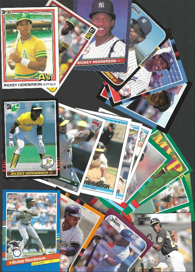 Rickey Henderson -  DONRUSS (1981-1995) - Lot of (21) different Baseball cards value