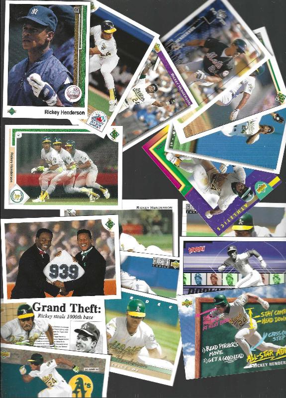 Rickey Henderson -  UPPER DECK (1989-1999) - Lot of (17) different Baseball cards value
