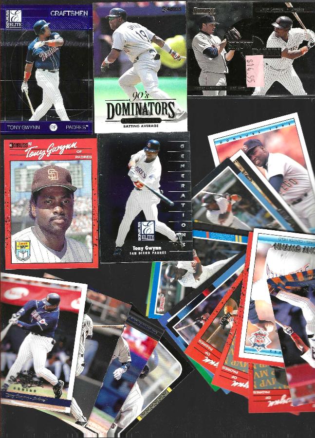 Tony Gwynn  - DONRUSS (1987-1999) - Lot of (24) diff. with Inserts Baseball cards value