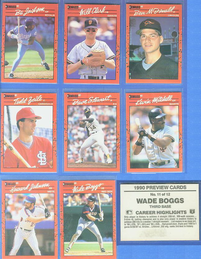  Will Clark - 1990 Donruss PREVIEW/PROMO #.4 (Giants) Baseball cards value