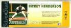 1991 SilverStar AuthenTicket #RH Rickey Henderson (A's)