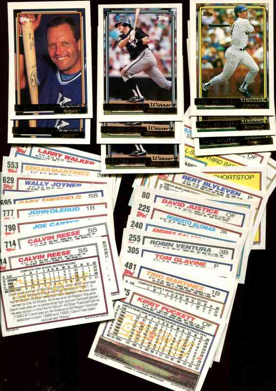 1992 Topps GOLD WINNERS  - Lot of (3,000) assorted with (30) Hall-of-Famers Baseball cards value