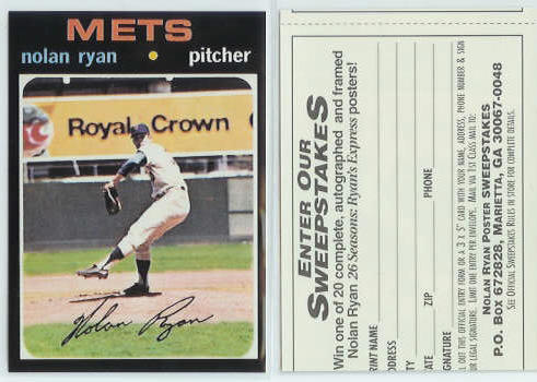Nolan Ryan - [1971 Topps] 1993 Brookshire Bros. Sticker (Mets) Baseball cards value