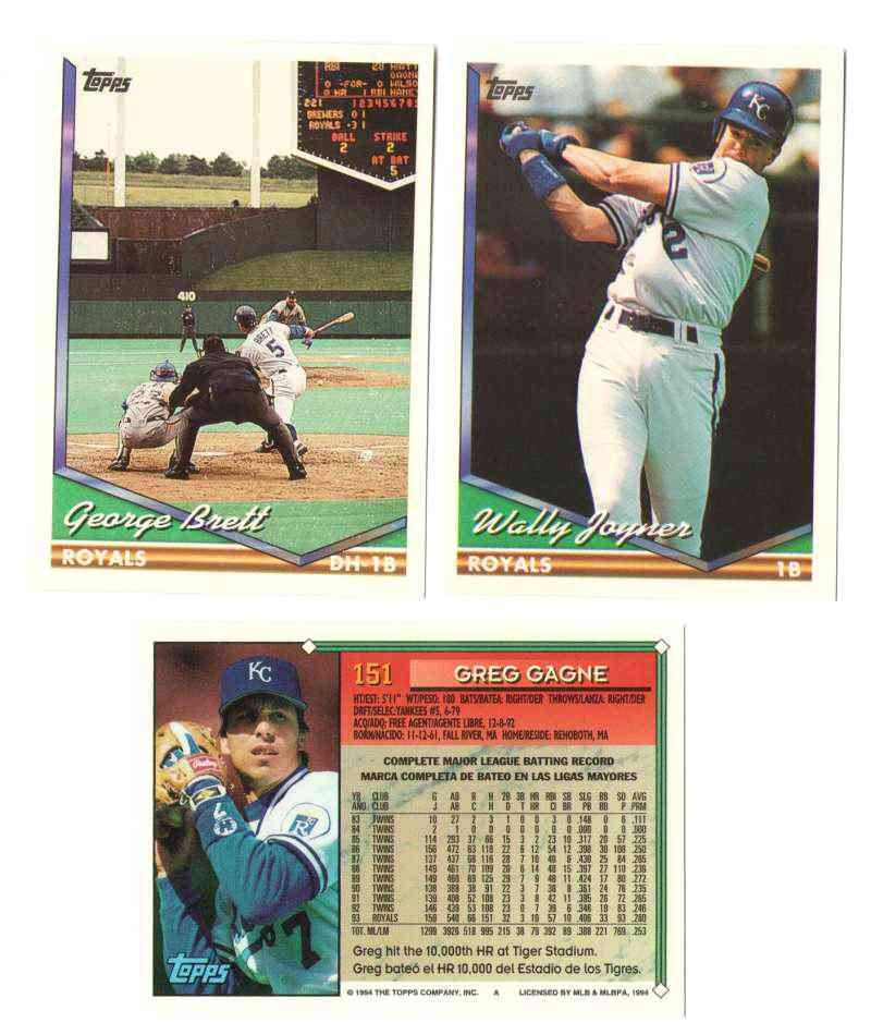  Royals - 1994 Topps BILINGUAL (Spanish) - COMPLETE TEAM SET (26) Baseball cards value