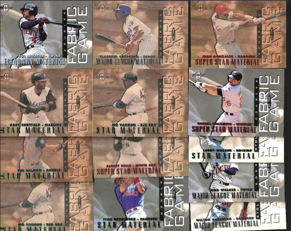 1997 Donruss Lmtd FABRIC..GAME #22 Paul Molitor LEATHER [#/100] (Twins) Baseball cards value