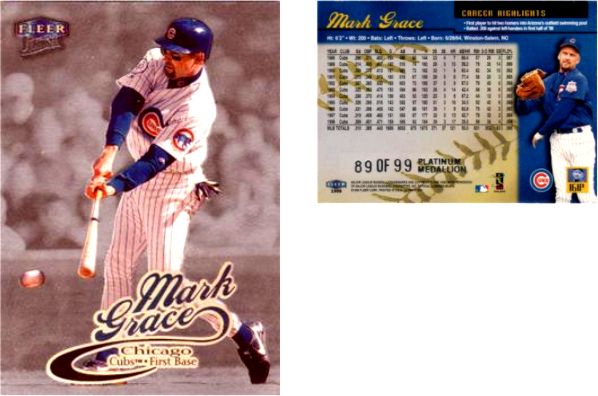 Mark Grace - 1999 Ultra #161P PLATINUM MEDALLION (Cubs) [#/99] Baseball cards value