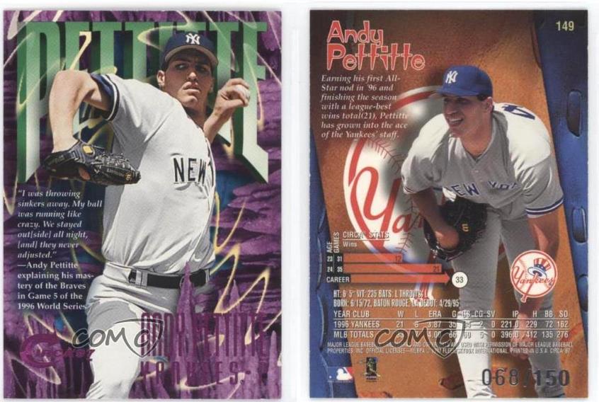 Andy Petitte - 1997 Circa #149 RAVE [#/150] Baseball cards value