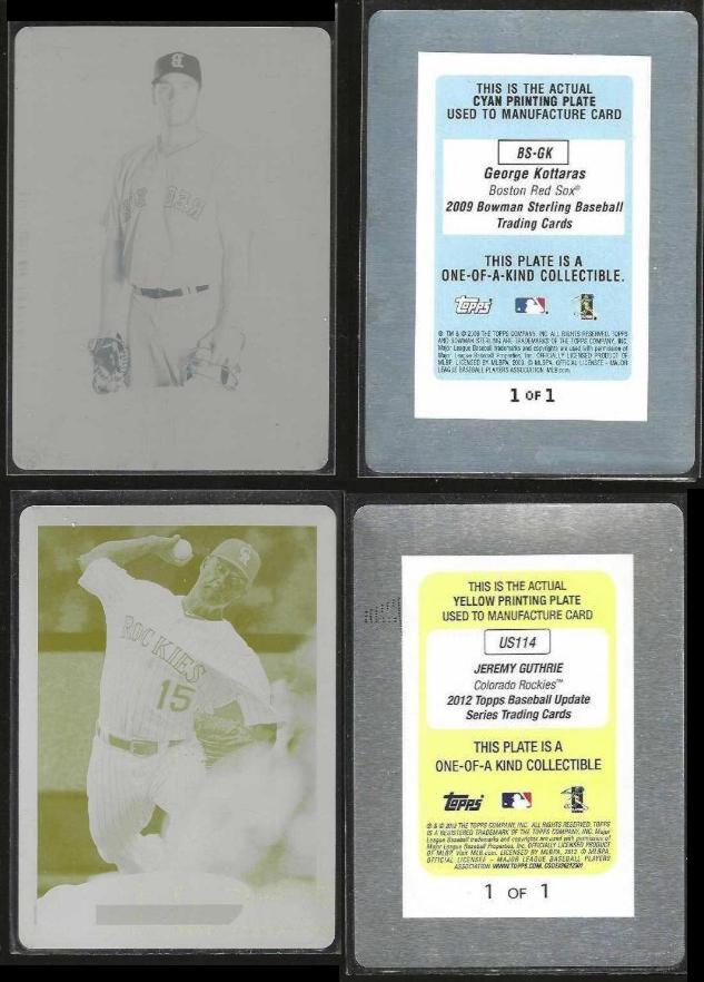  *** RARE 1-of-1 *** George Kottaras-2009 Bowman Sterling #BS-GK CYAN PLATE Baseball cards value