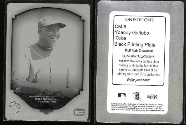  *** RARE 1-of-1 *** Yoandy Garlobo - 2006 Flair Showcase #CM6 BLACK PLATE Baseball cards value