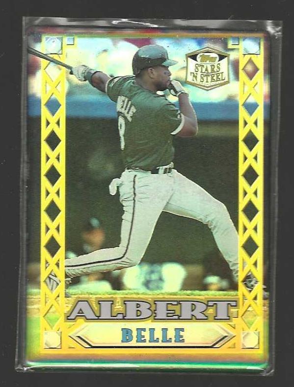 Albert Belle - 1999 Topps Stars 'N Steel #18 GOLD DOMED HOLO Baseball cards value