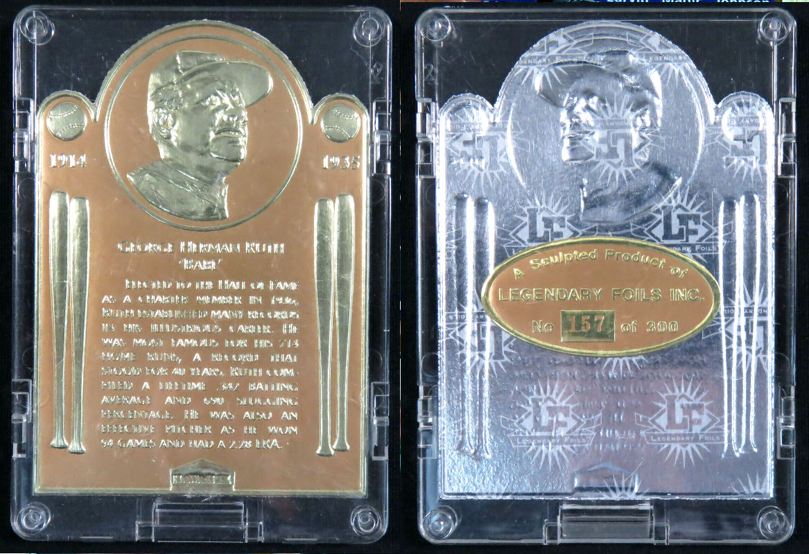 Babe Ruth - 1993 Legendary Foils SCULPTED PRODUCT - LIMITED EDITION Baseball cards value