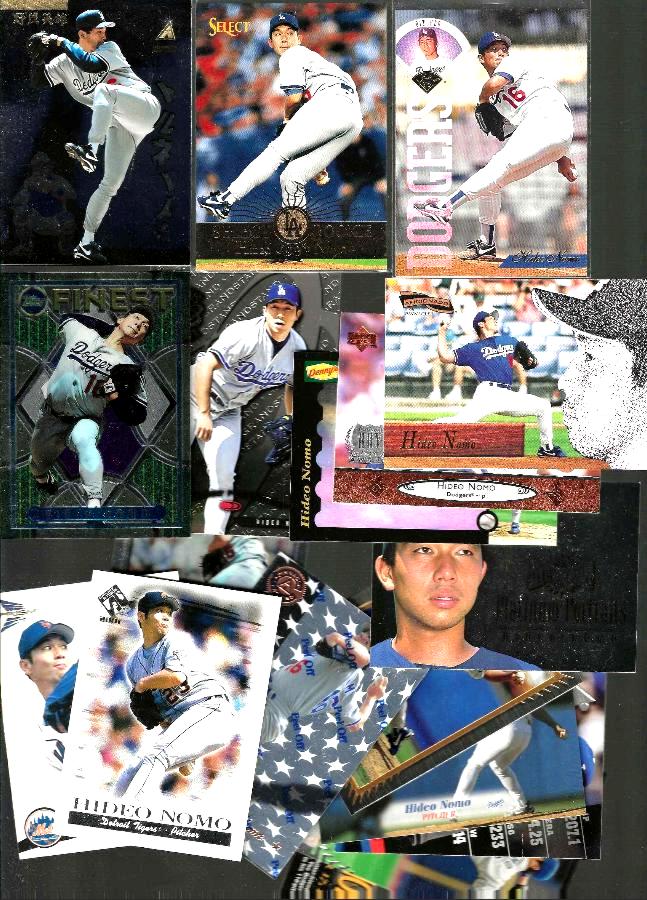 Hideo Nomo -  1995-2001 - Lot of (30) different w/ROOKIES & Inserts Baseball cards value