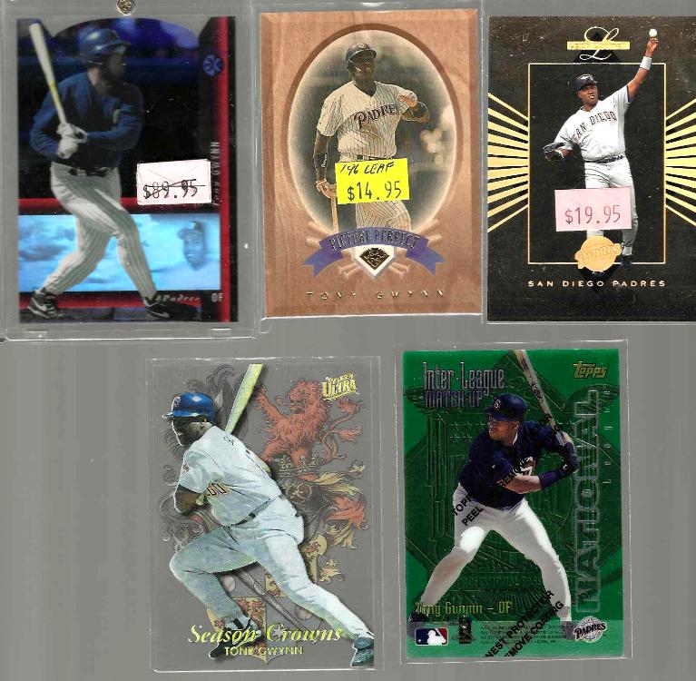 Tony Gwynn  -  Lot of (5) Better Inserts !!! Baseball cards value