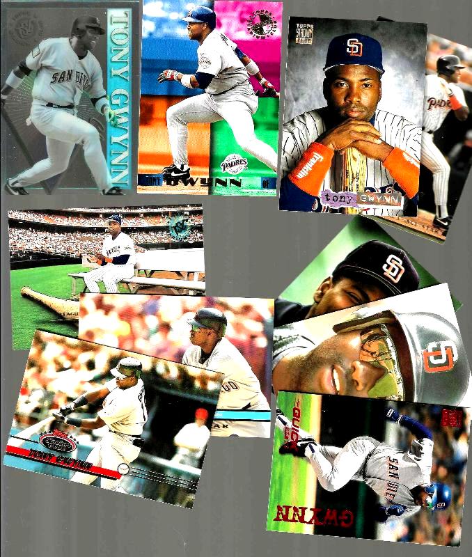 Tony Gwynn  - STADIUM CLUB (1991-1995) - Lot of (10) diff. w/insert Baseball cards value