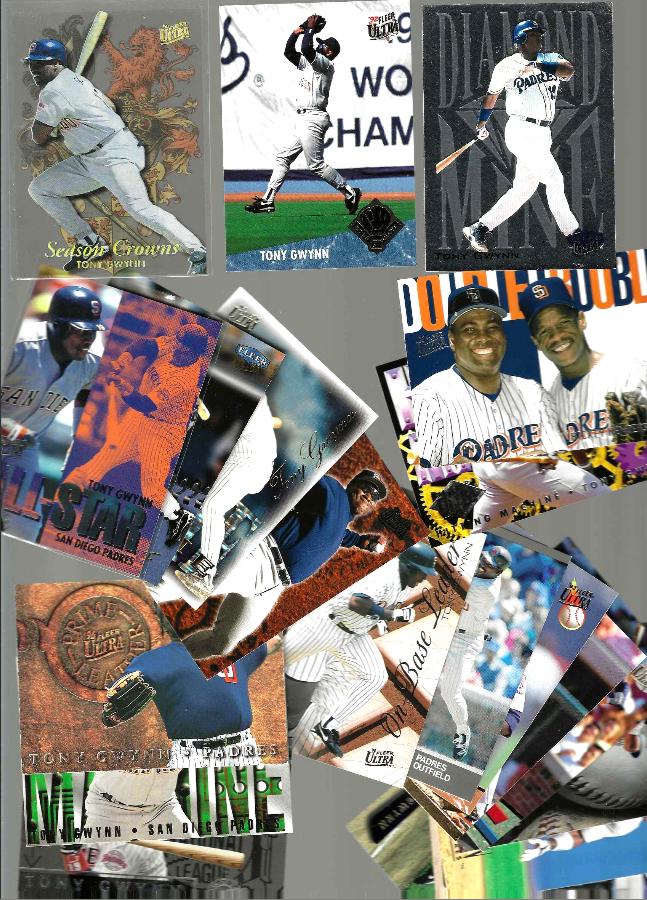 Tony Gwynn  - FLEER ULTRA (1991-2002) - Lot of (21) diff. w/(13) Inserts ! Baseball cards value