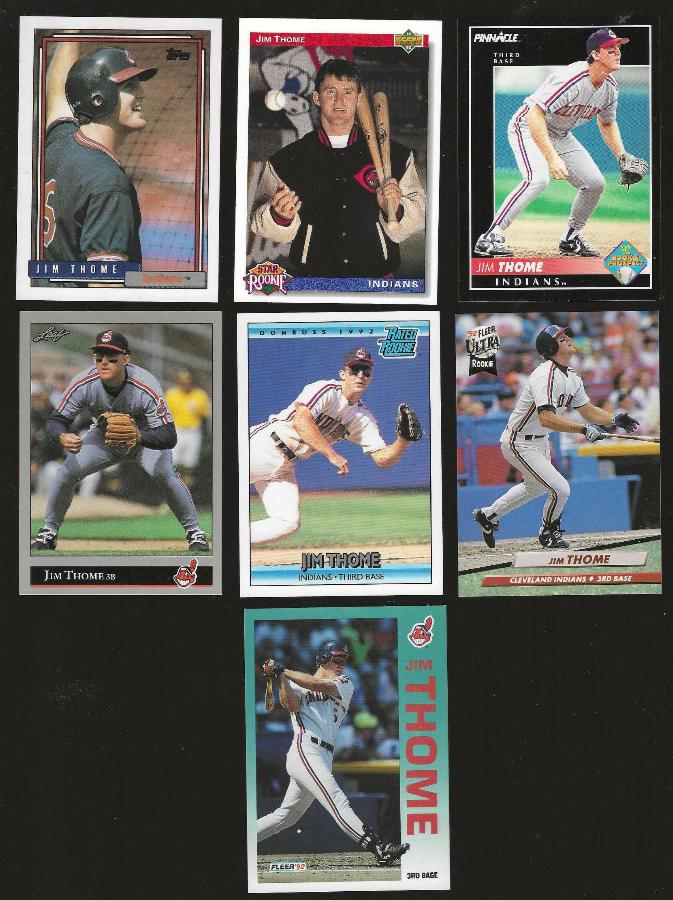 Jim Thome -  Lot of (7) different ROOKIES (Indians) Baseball cards value