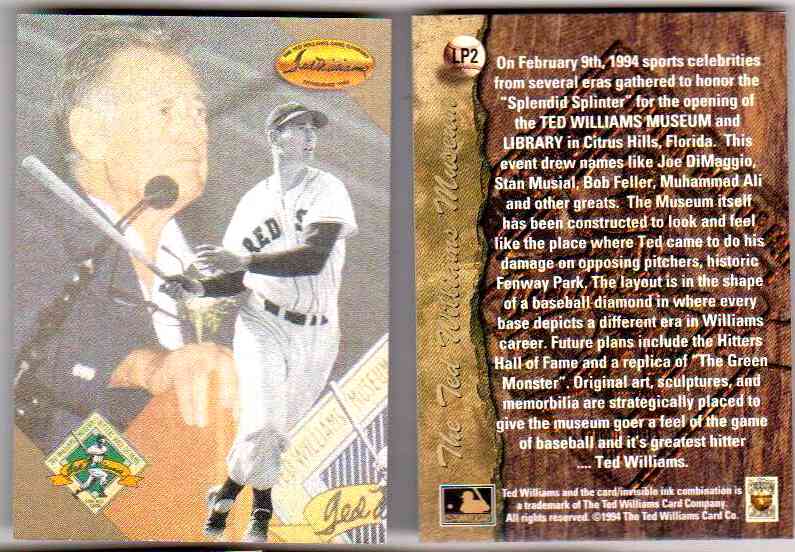  Ted Williams - Lot of (10) 1994 Ted Williams Co. PROMO #LP2 GOLD FOIL Baseball cards value