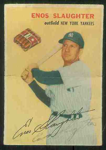 1954 Wilson Franks - Enos Slaughter AUTOGRAPHED (Yankees) Baseball cards value