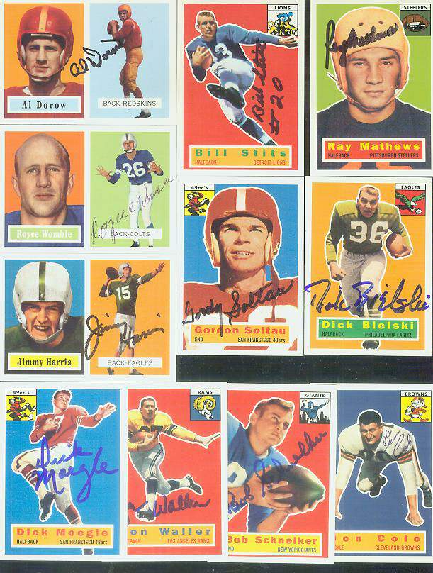 1956 Topps Archives FB # 56 Bill Stits AUTOGRAPHED Football cards value