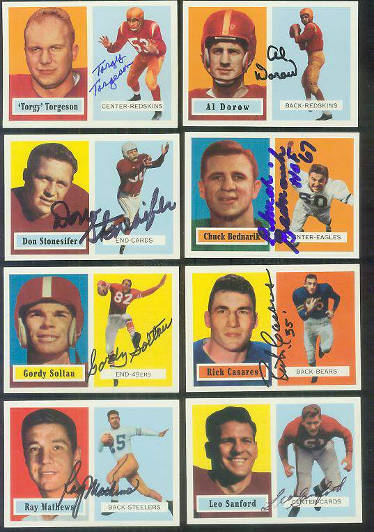 1957 Topps Archives FB # 54 Gordy Soltau (49ers) AUTOGRAPHED Football cards value