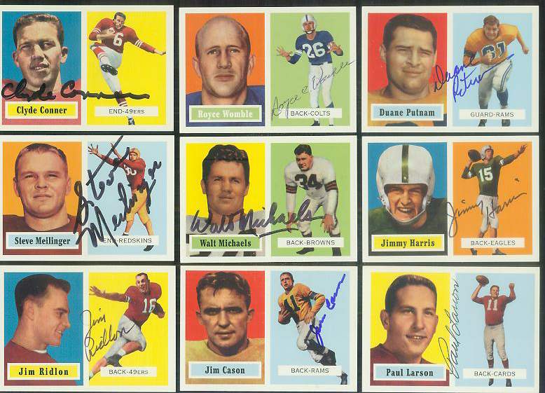 1957 Topps Archives FB # 89 Steve Meilinger AUTOGRAPHED Football cards value