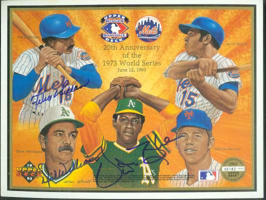  MULTI-SIGNED 1993 '20th Anniv. of 1973 World Series' Commemorative Sheet Baseball cards value