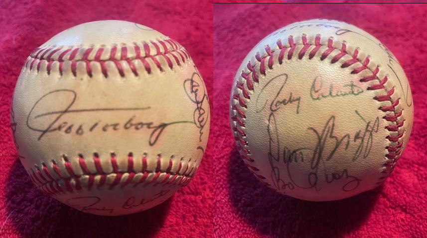  1970's Indians - Team Signed/AUTOGRAPHED Baseball [#14d] w/13 Signatures Baseball cards value