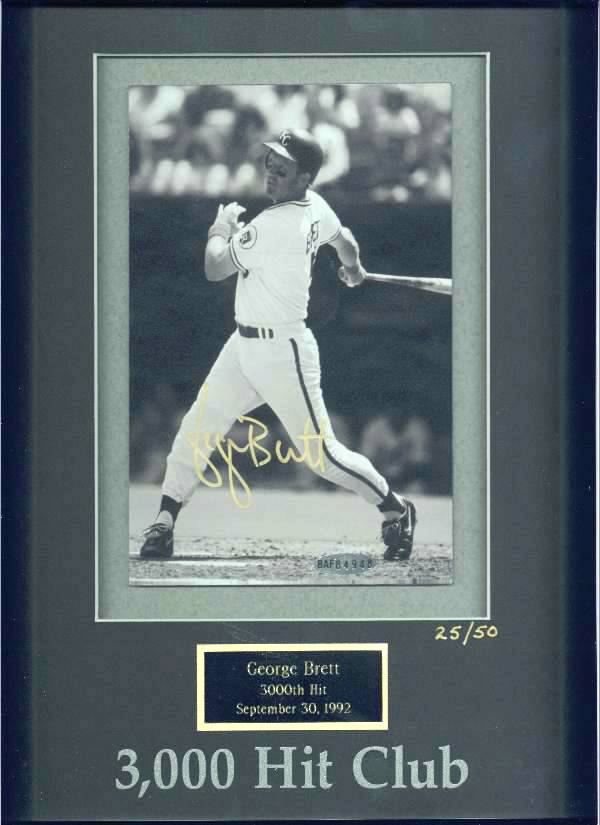 George Brett - UDA LIMITED EDITION Autographed 3,000 Hit Club photo Baseball cards value